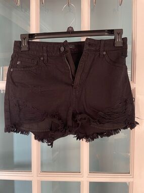 KanCan Black Ripped Frayed Hem Jean Shorts
